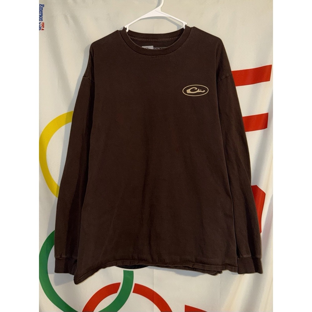 Drake T Shirt Mens XL Brown Long Sleeve Bird Dog Hunting